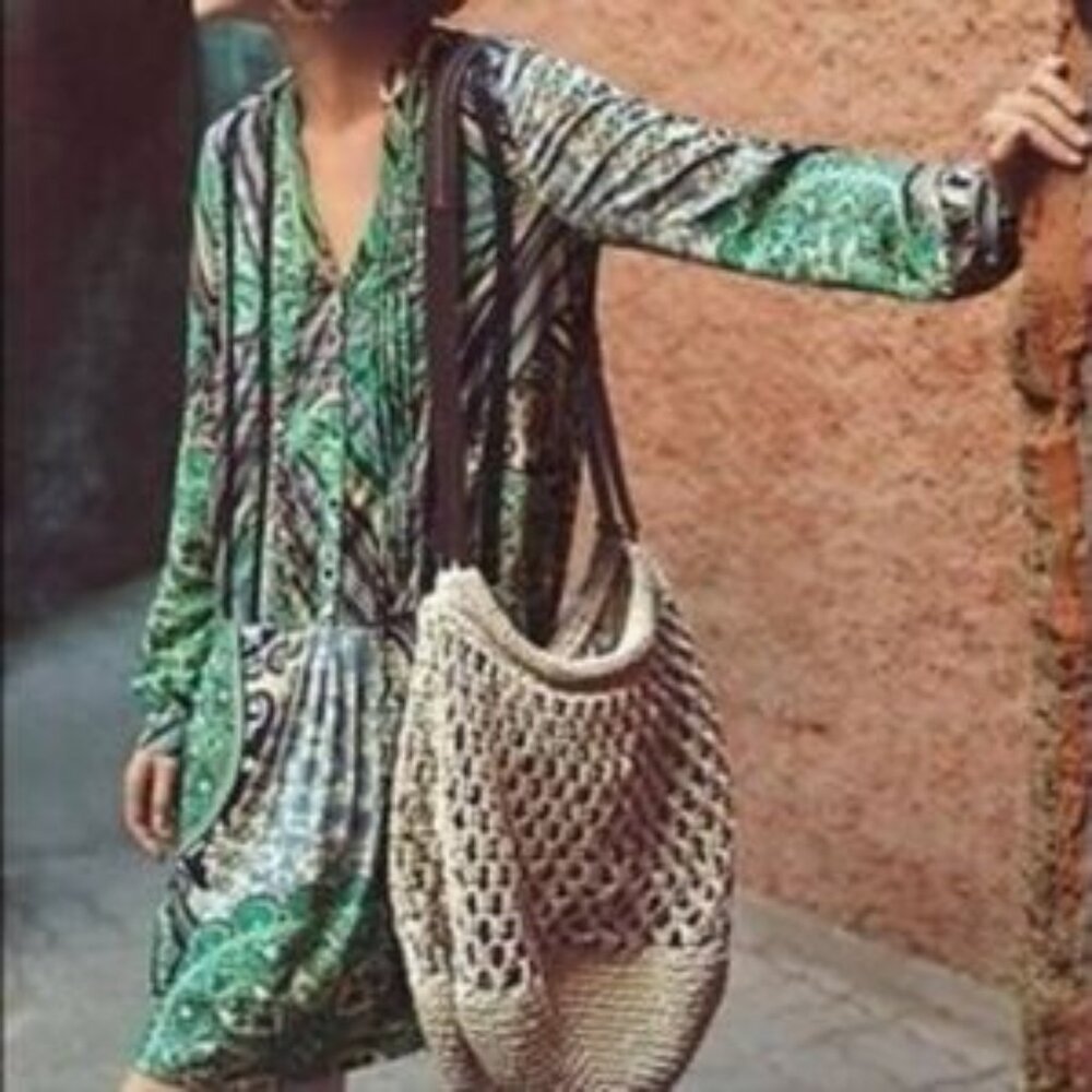 Anthropologie TINY Caviana Shirtdress size S | Drop Waist Paisley Boho Mini